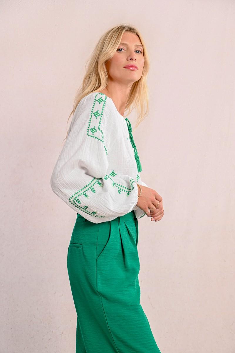 Molly Bracken Pantalon Tailleur Fluide Et Droit