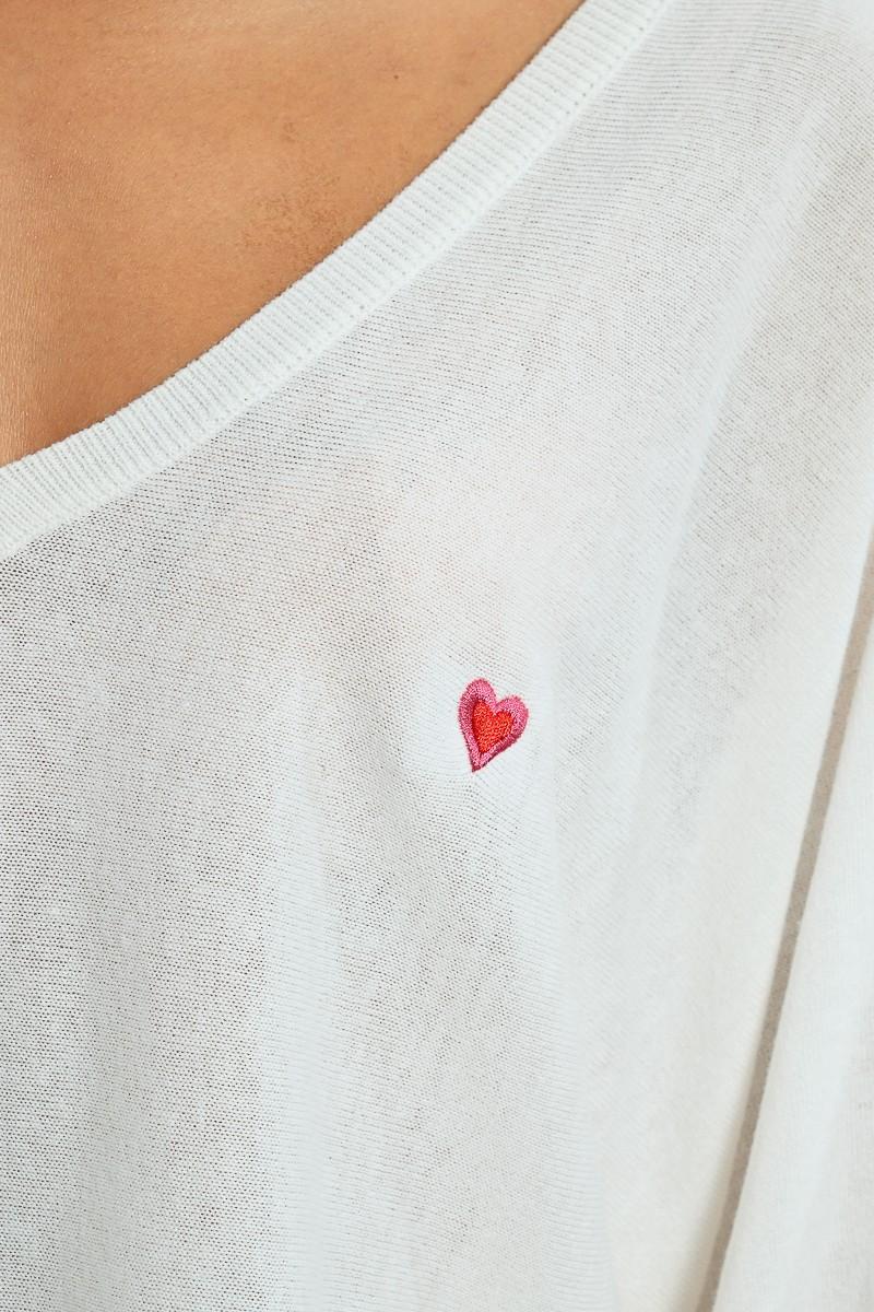 Molly Bracken Pull Crop Motif Cœur