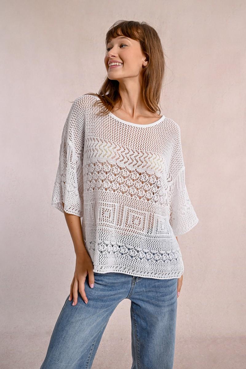 Molly Bracken Pull En Maille Ajourée