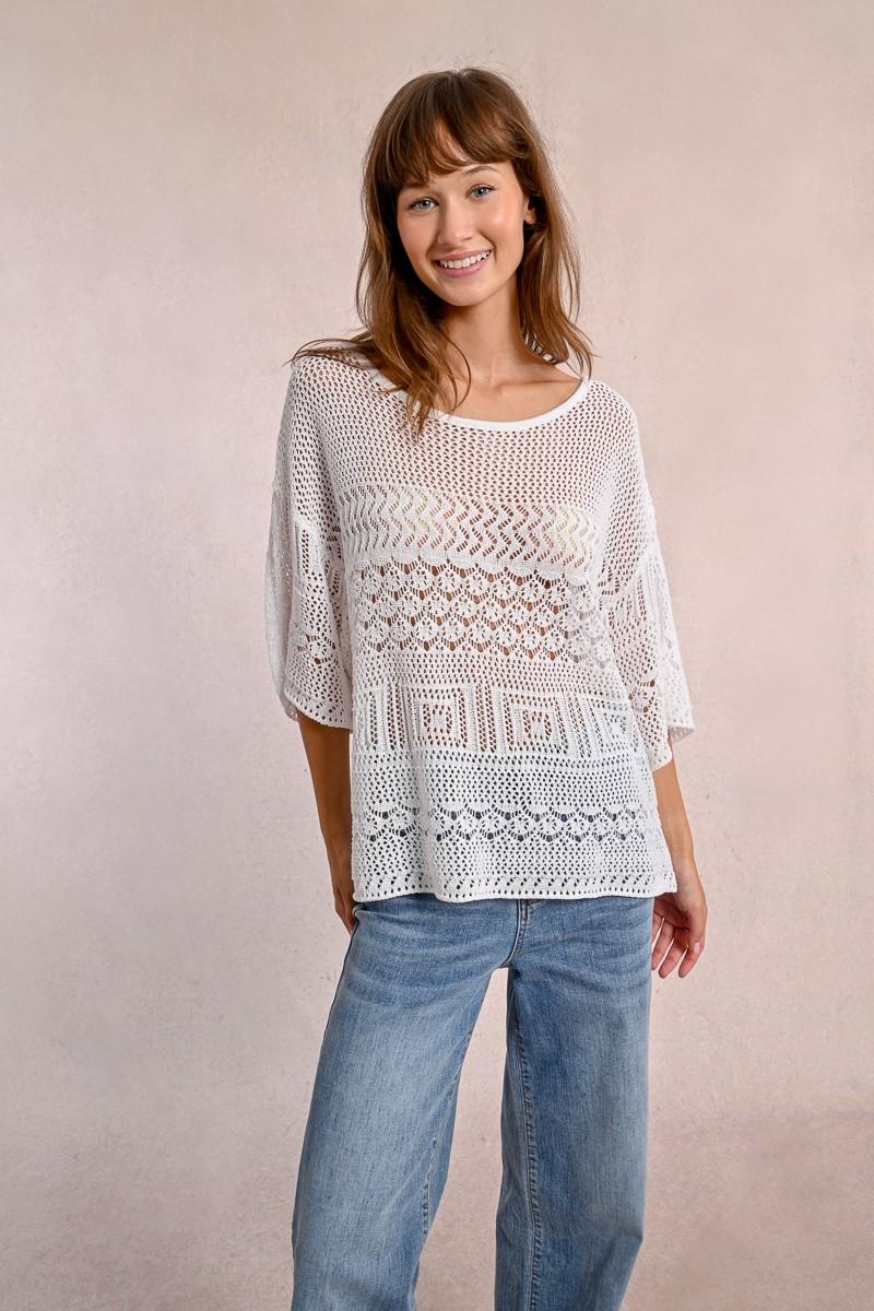 Molly Bracken Pull En Maille Ajourée