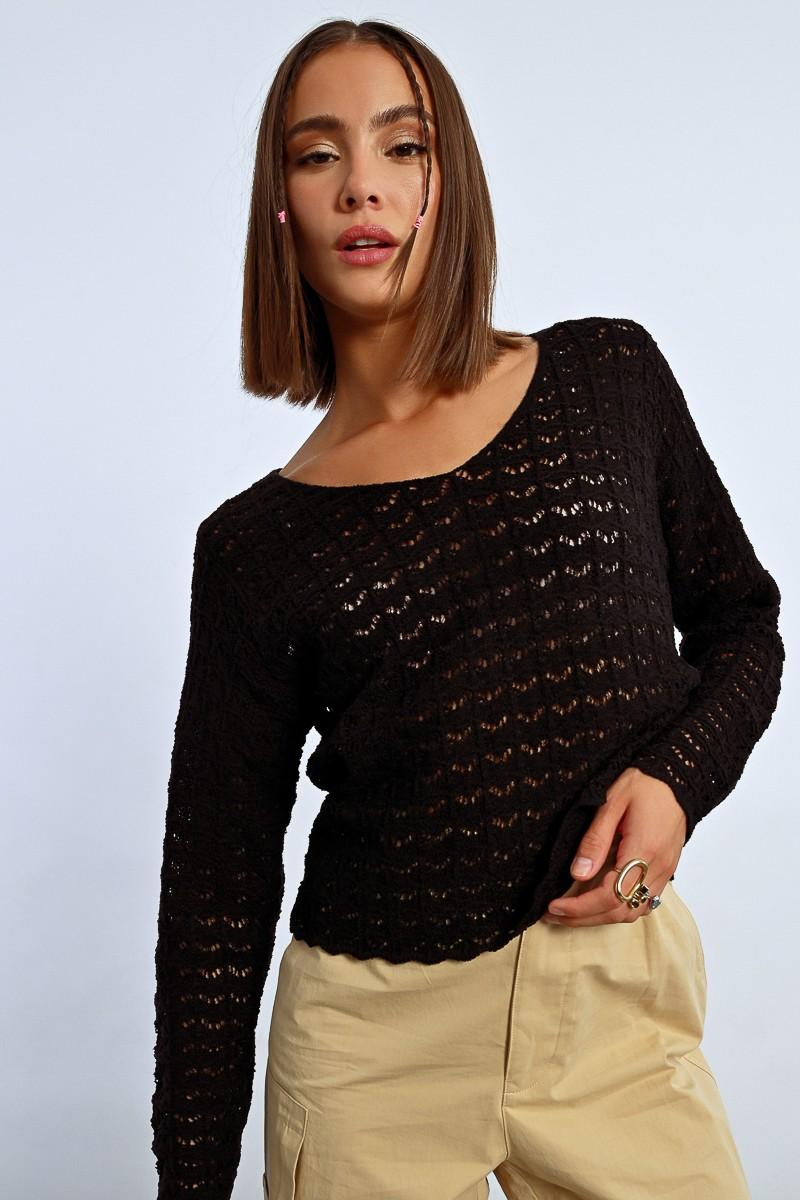 molly bracken Pull en maille ajourée