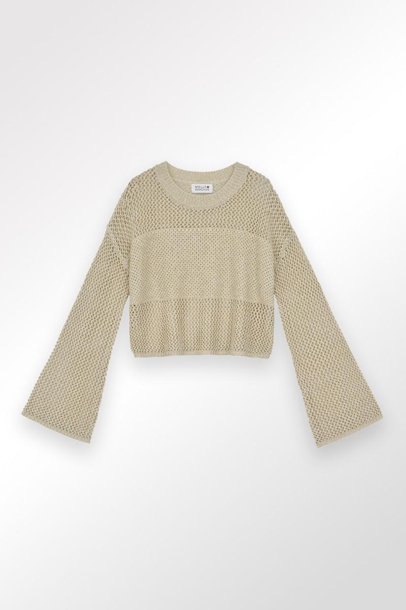 Molly Bracken Pull En Maille Fine Manches Longues