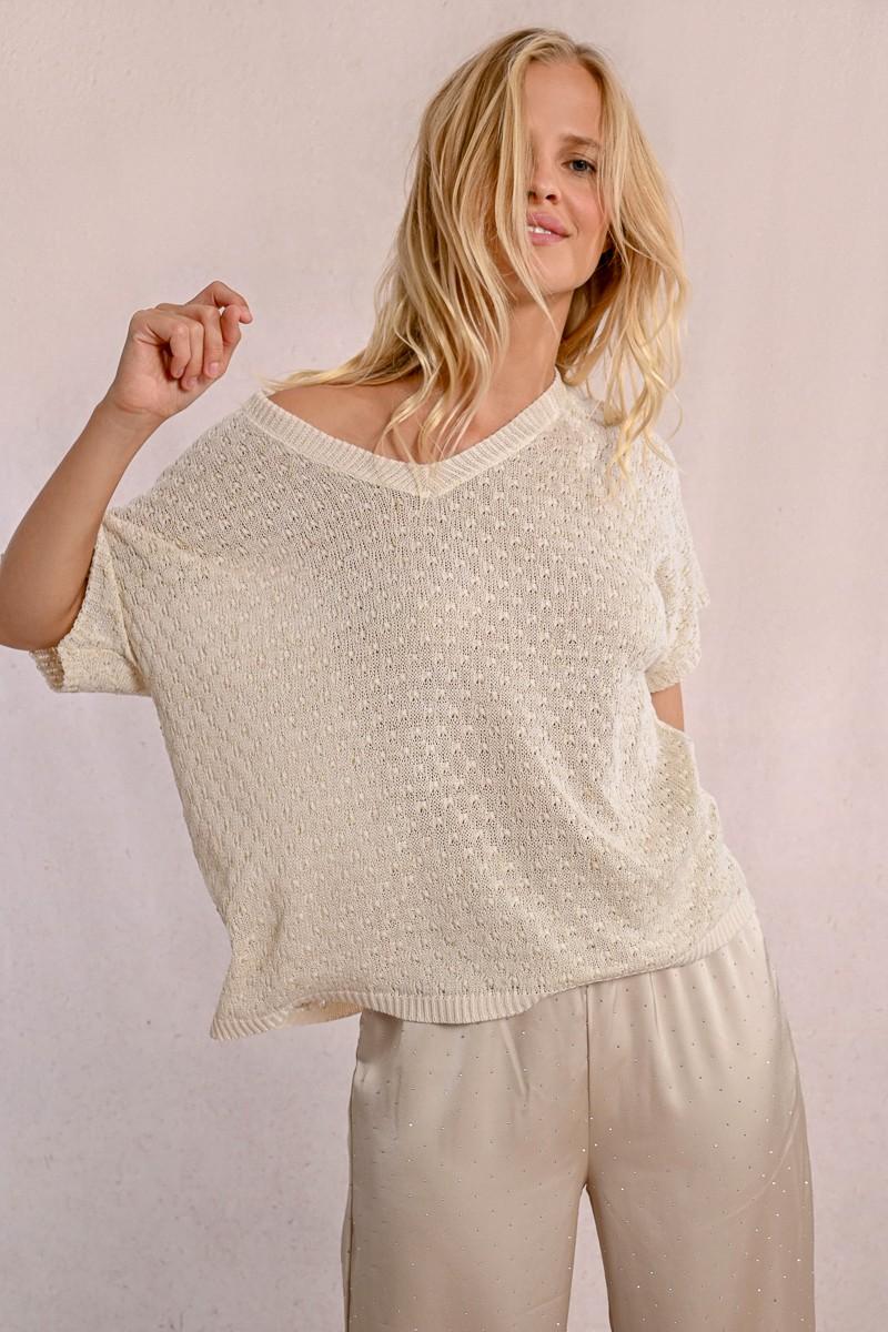 molly bracken Pull en maille manches courtes