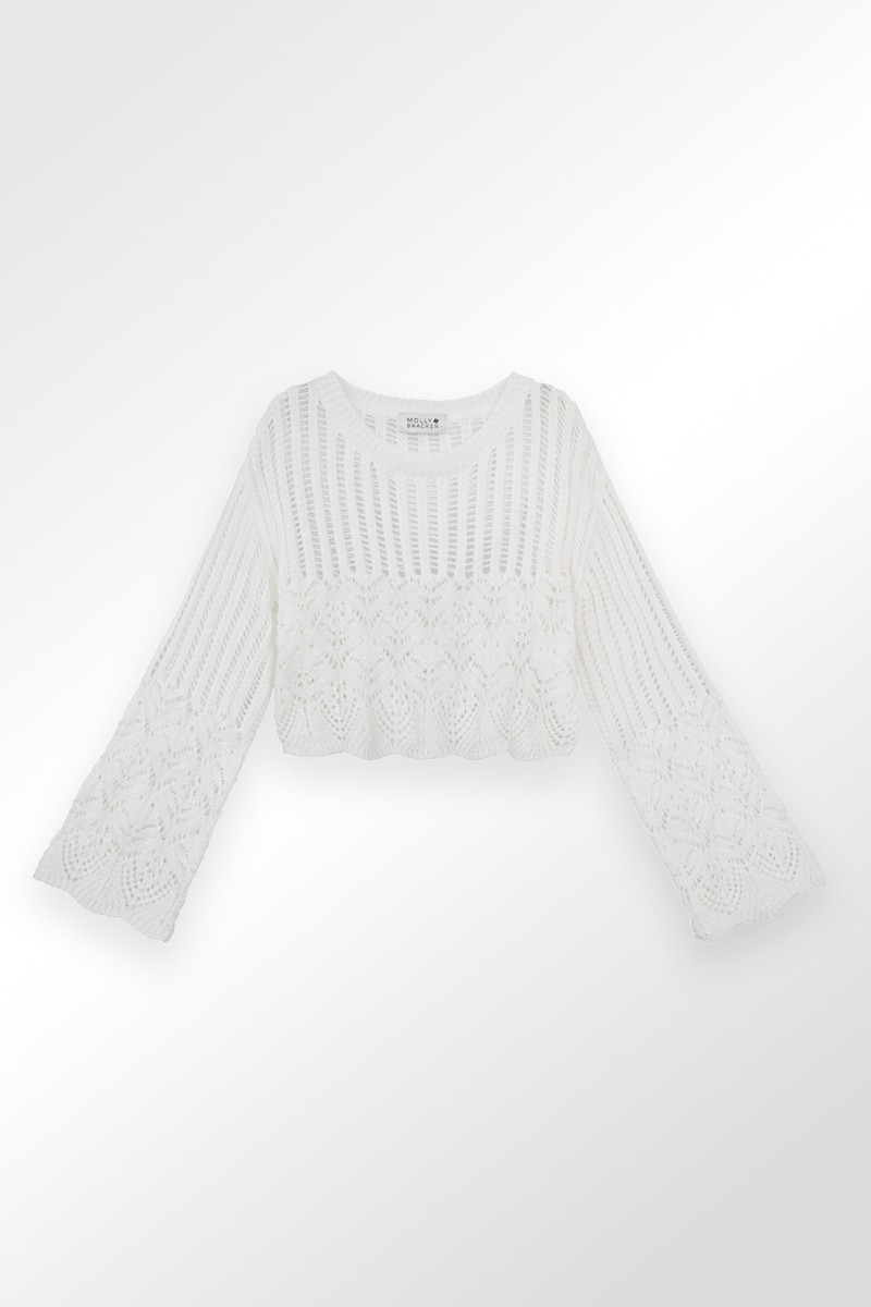 Molly Bracken Pull En Maille Semi-transparent