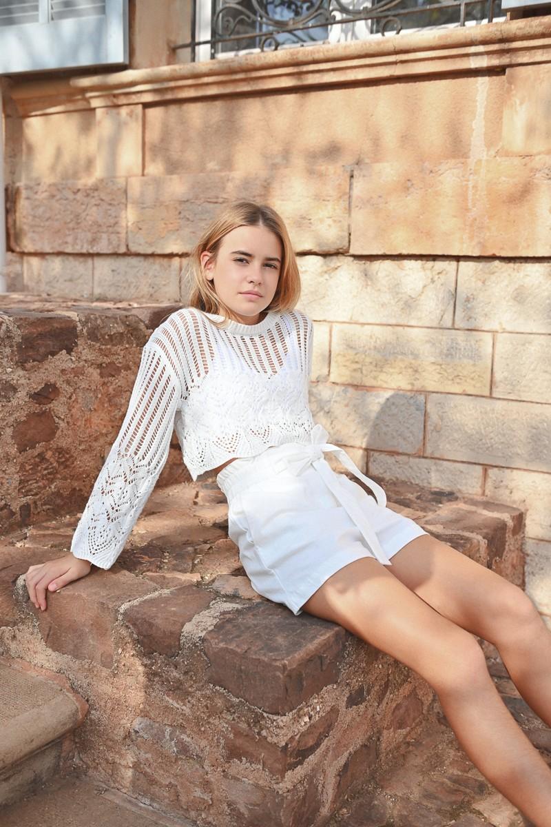 molly bracken Pull en maille semi-transparent