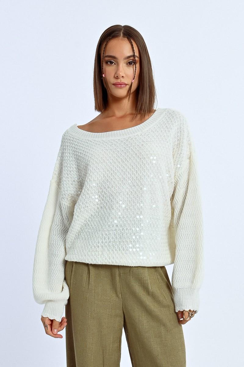 Molly Bracken Pull Oversize à Sequins