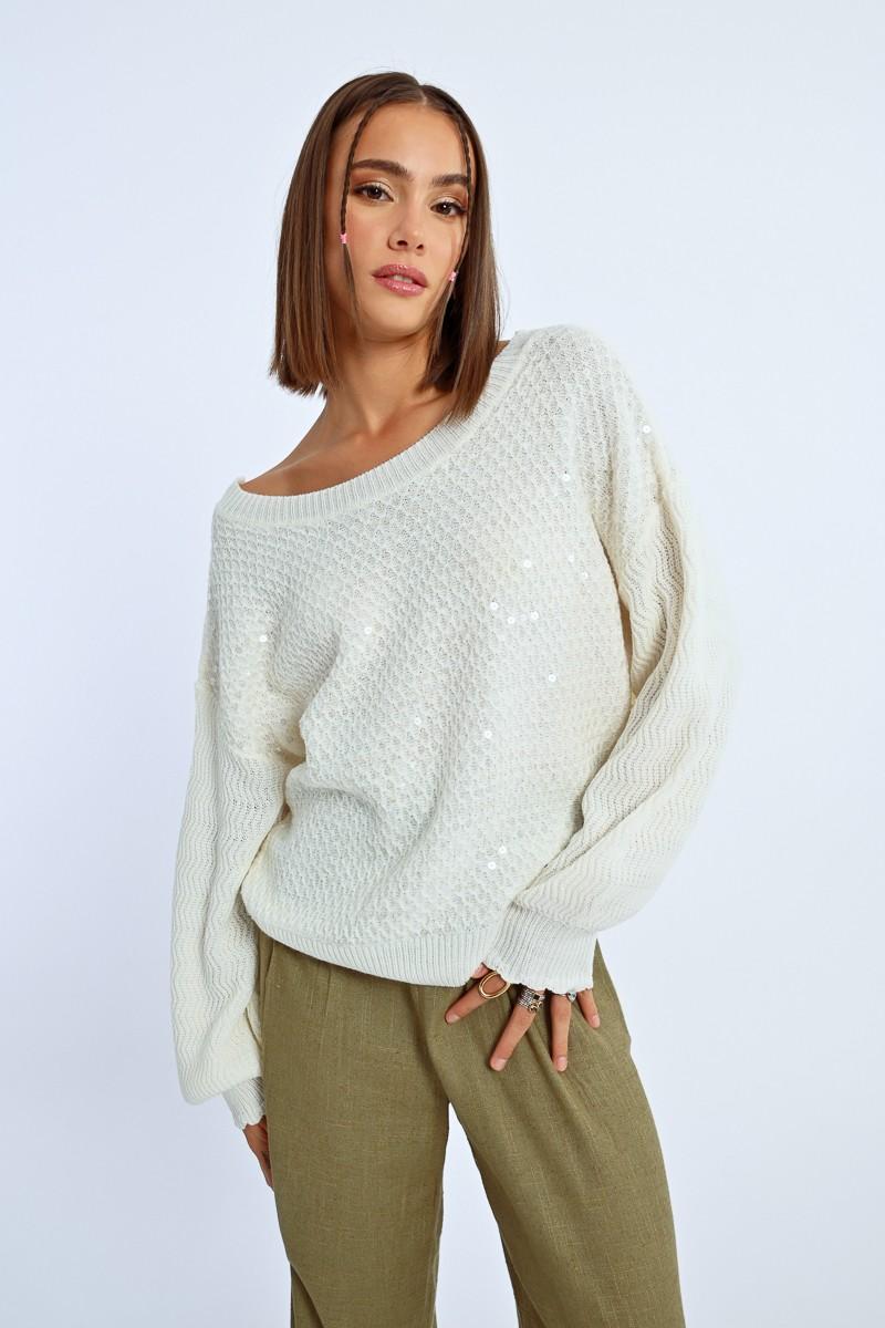 molly bracken Pull oversize à sequins