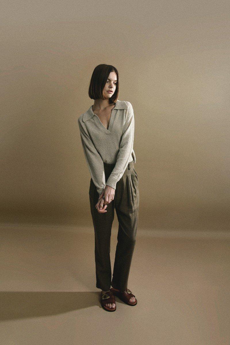 Molly Bracken Pull Souple Col V à Revers