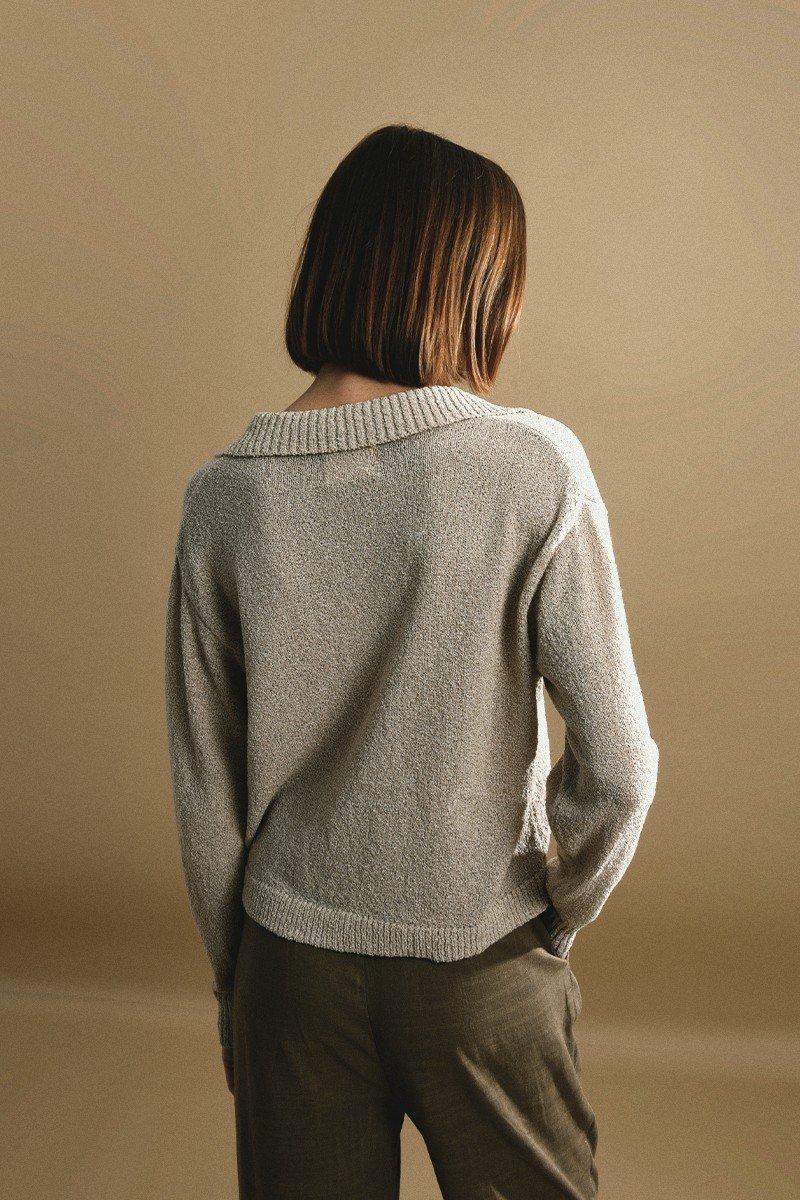 Molly Bracken Pull Souple Col V à Revers