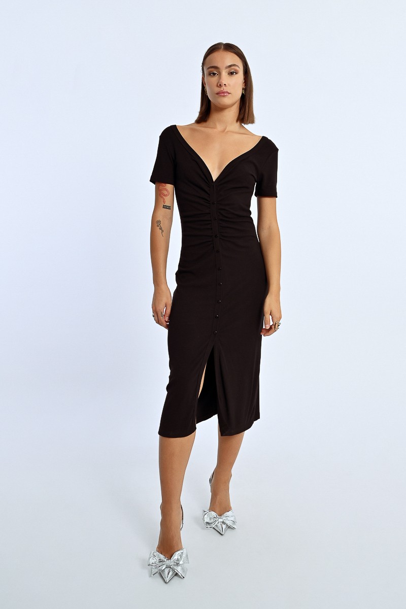 Molly Bracken Robe Boutonnée à Fronces