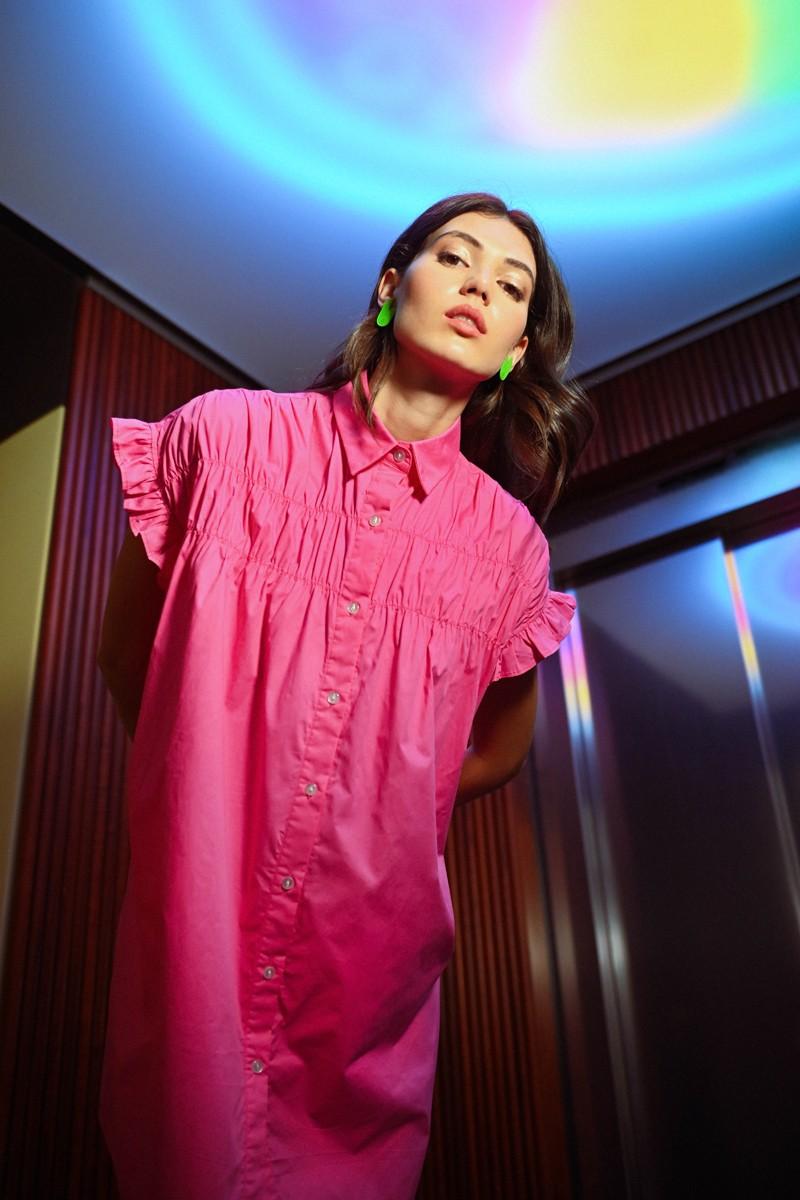 Molly Bracken Robe Chemise à Fronces