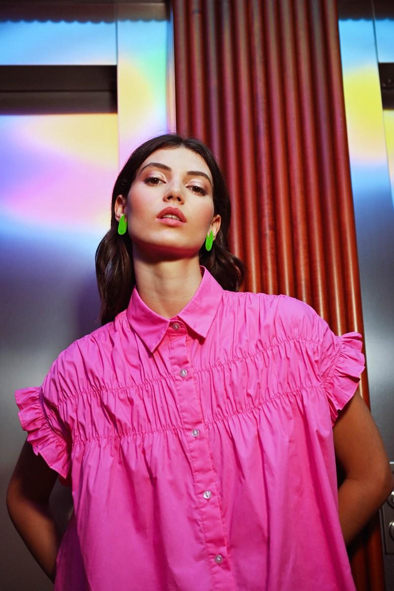 Molly Bracken Robe Chemise à Fronces