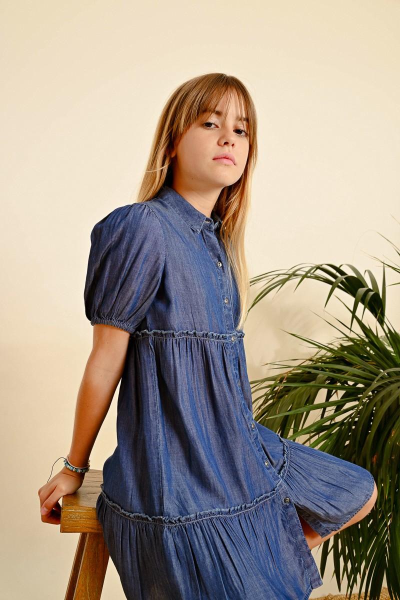 Molly Bracken Robe Chemise à Volants En Lyocell