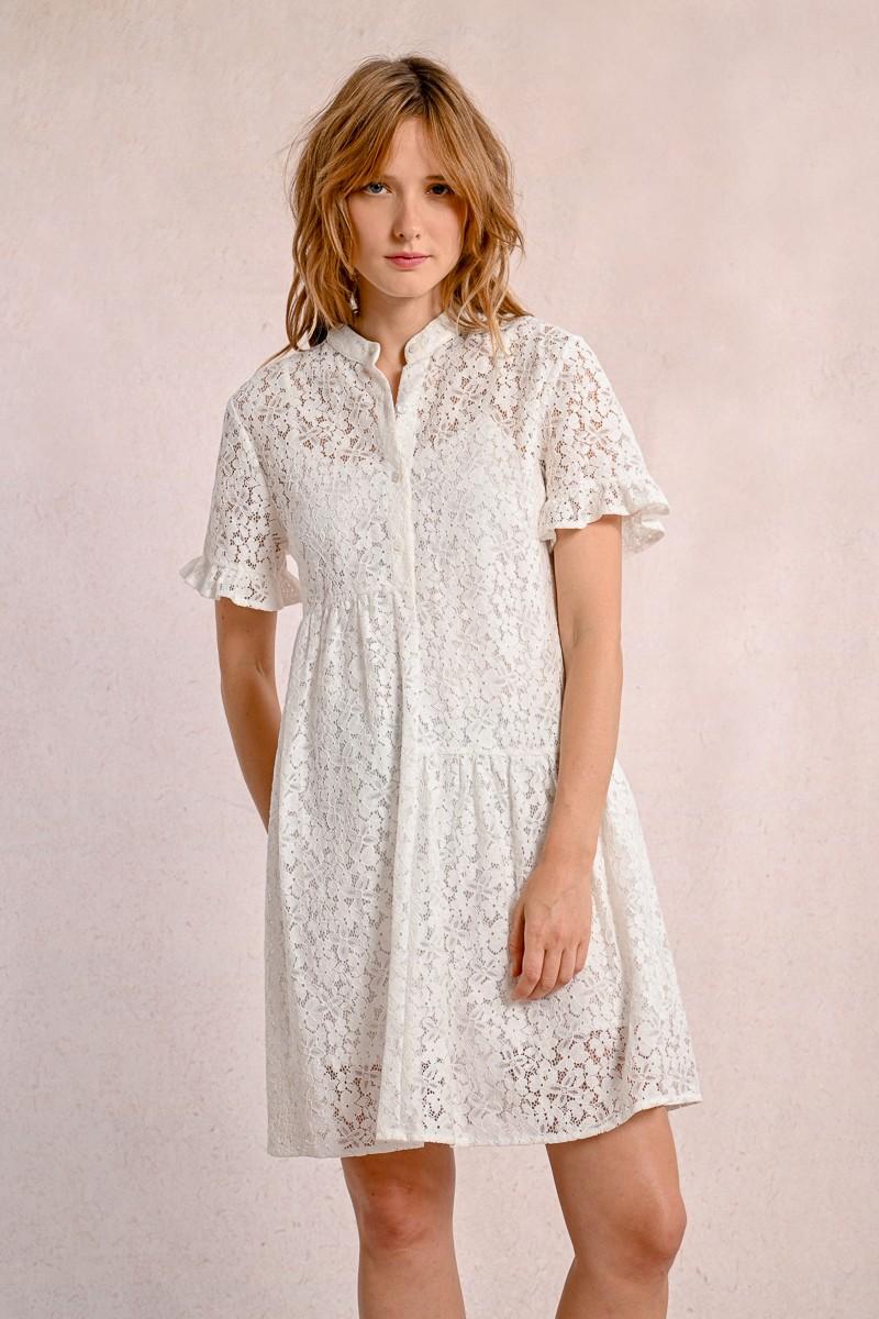 molly bracken Robe chemise en dentelle