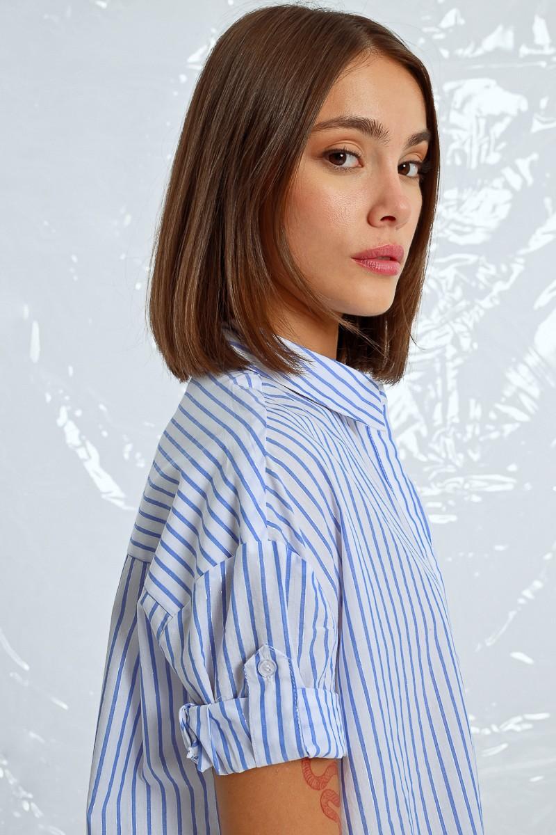 Molly Bracken Robe Chemise Irisée à Rayures