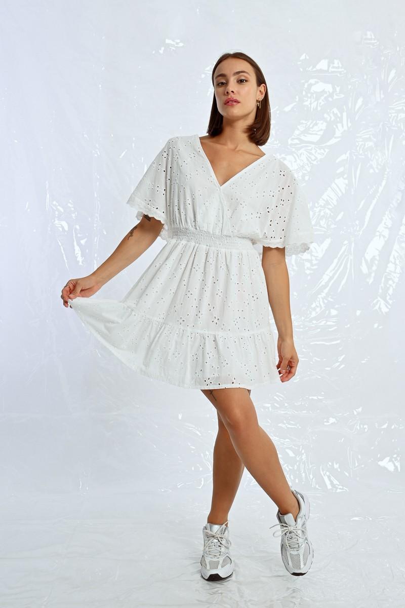 Molly Bracken Robe Courte à Broderies Anglaises