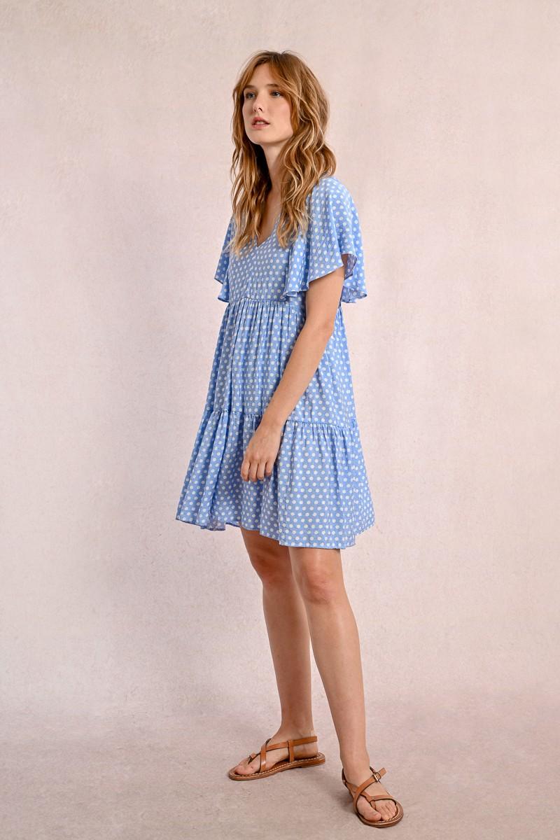 Molly Bracken Robe Courte évasée à Pois