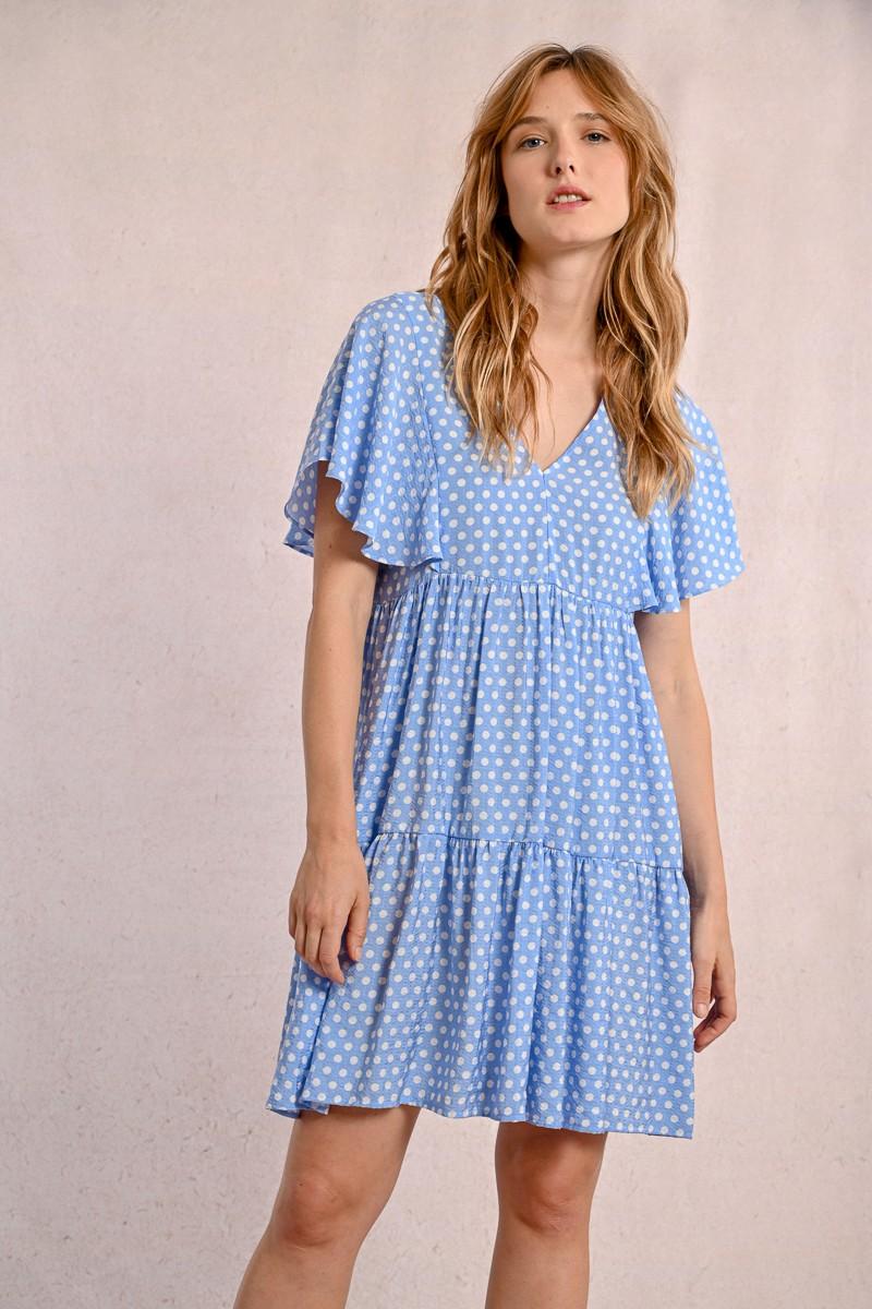 molly bracken Robe courte évasée à pois