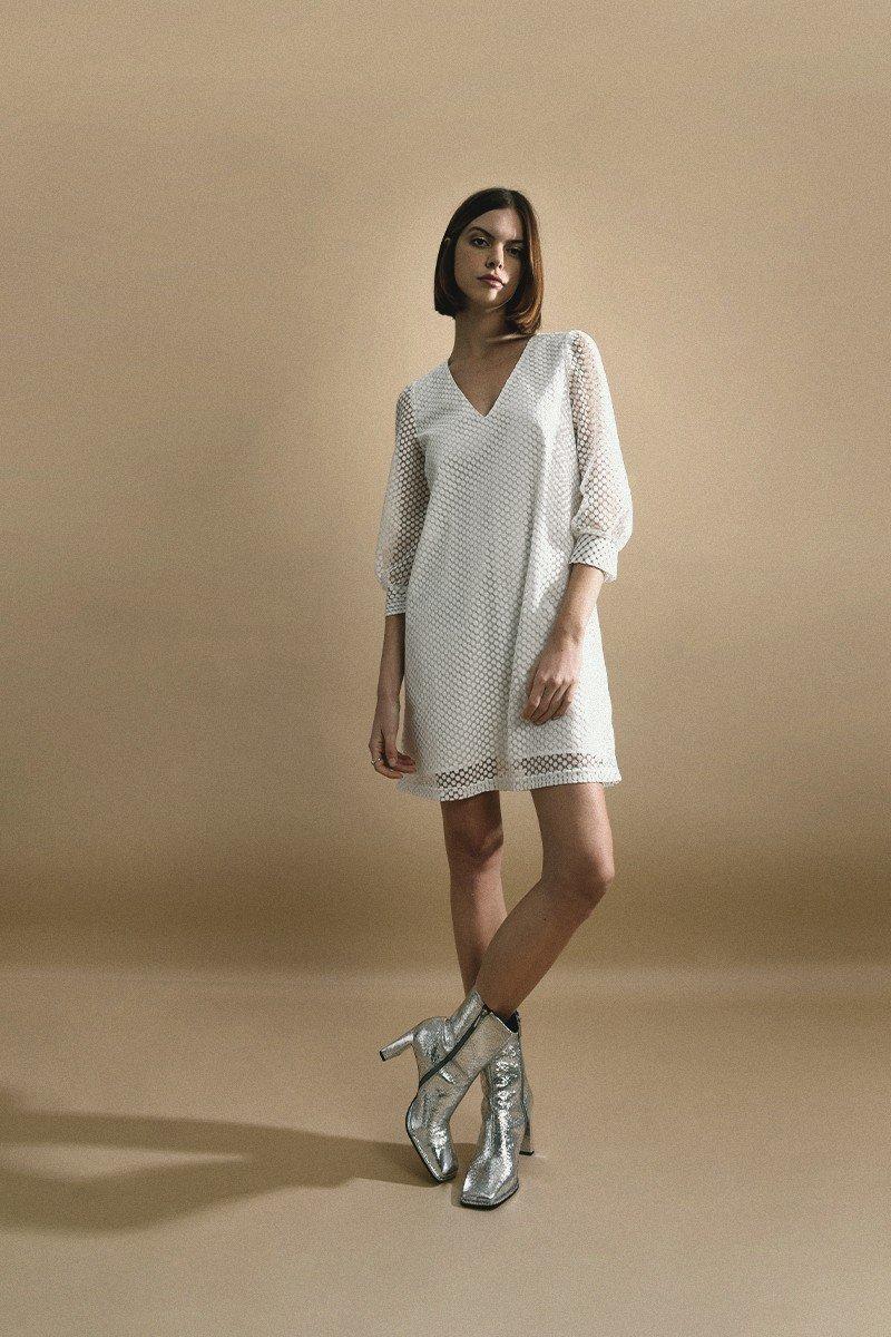 molly bracken Robe courte évasée en dentelle