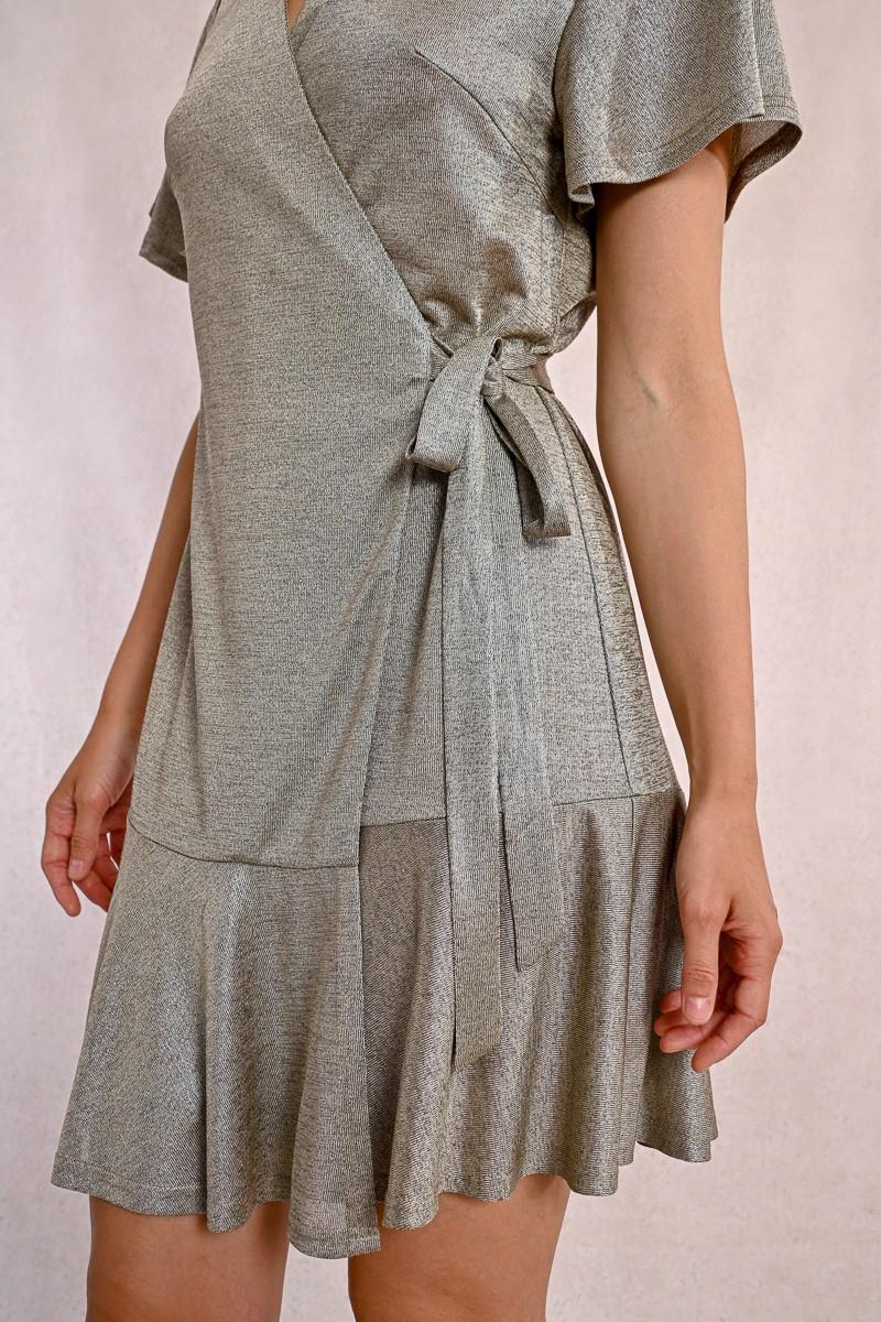 Molly Bracken Robe Courte Irisée Et à Volants