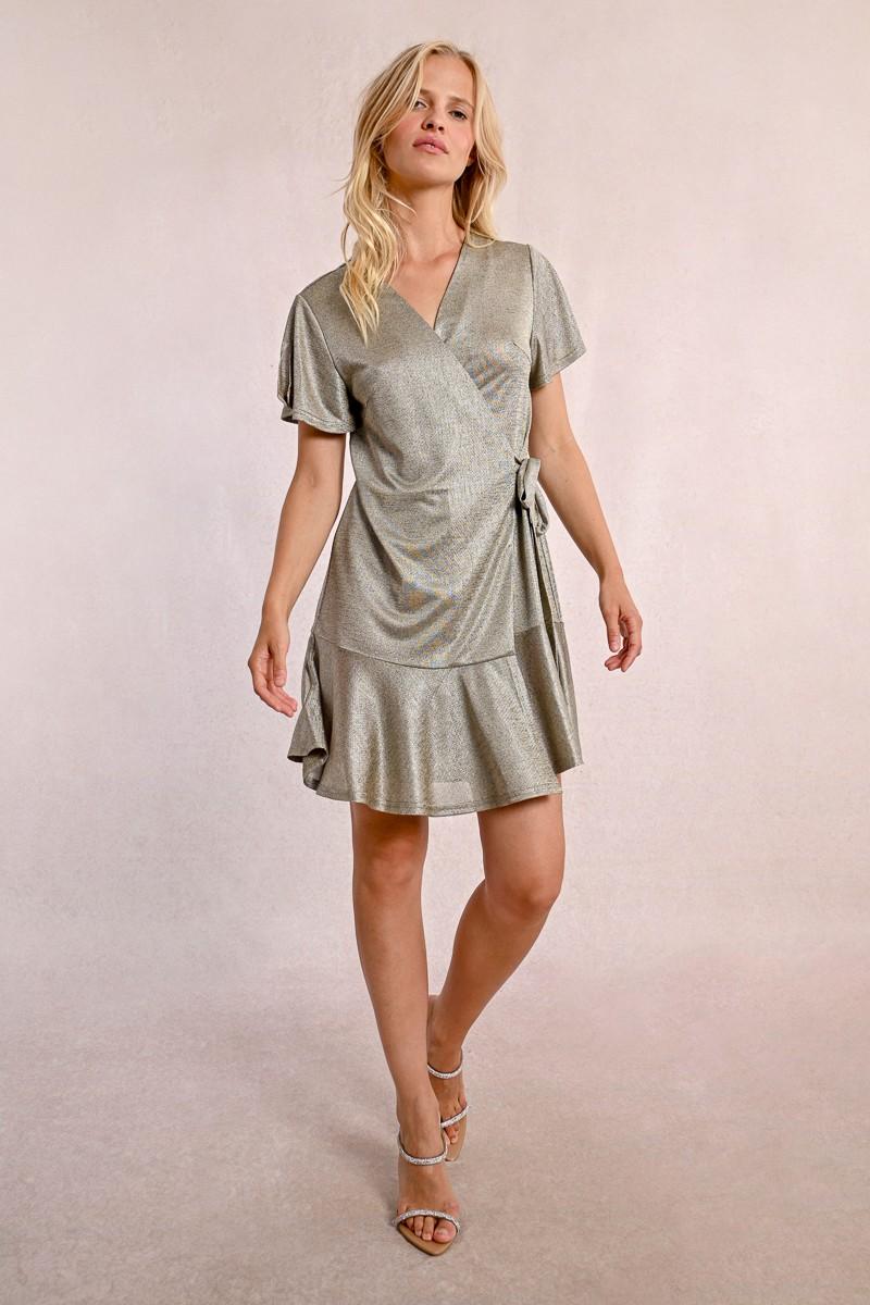 molly bracken Robe courte irisée et à volants