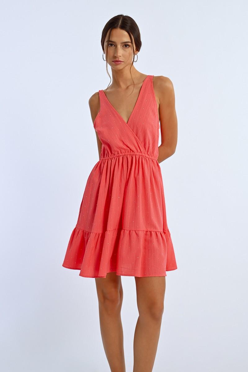 Molly Bracken Robe Courte Parsemée De Strass