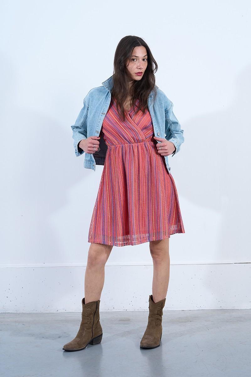 Molly Bracken Robe Courte Rayée