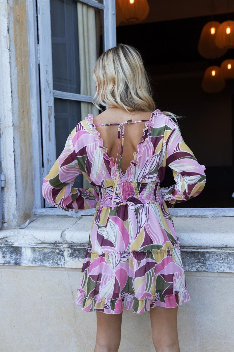 Molly Bracken Robe Imprimée à Taille élastiquée