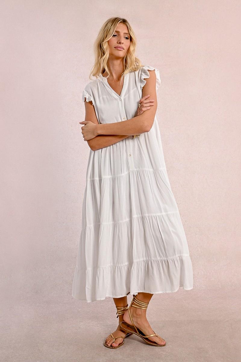 Molly Bracken Robe Longue à Multi-volants