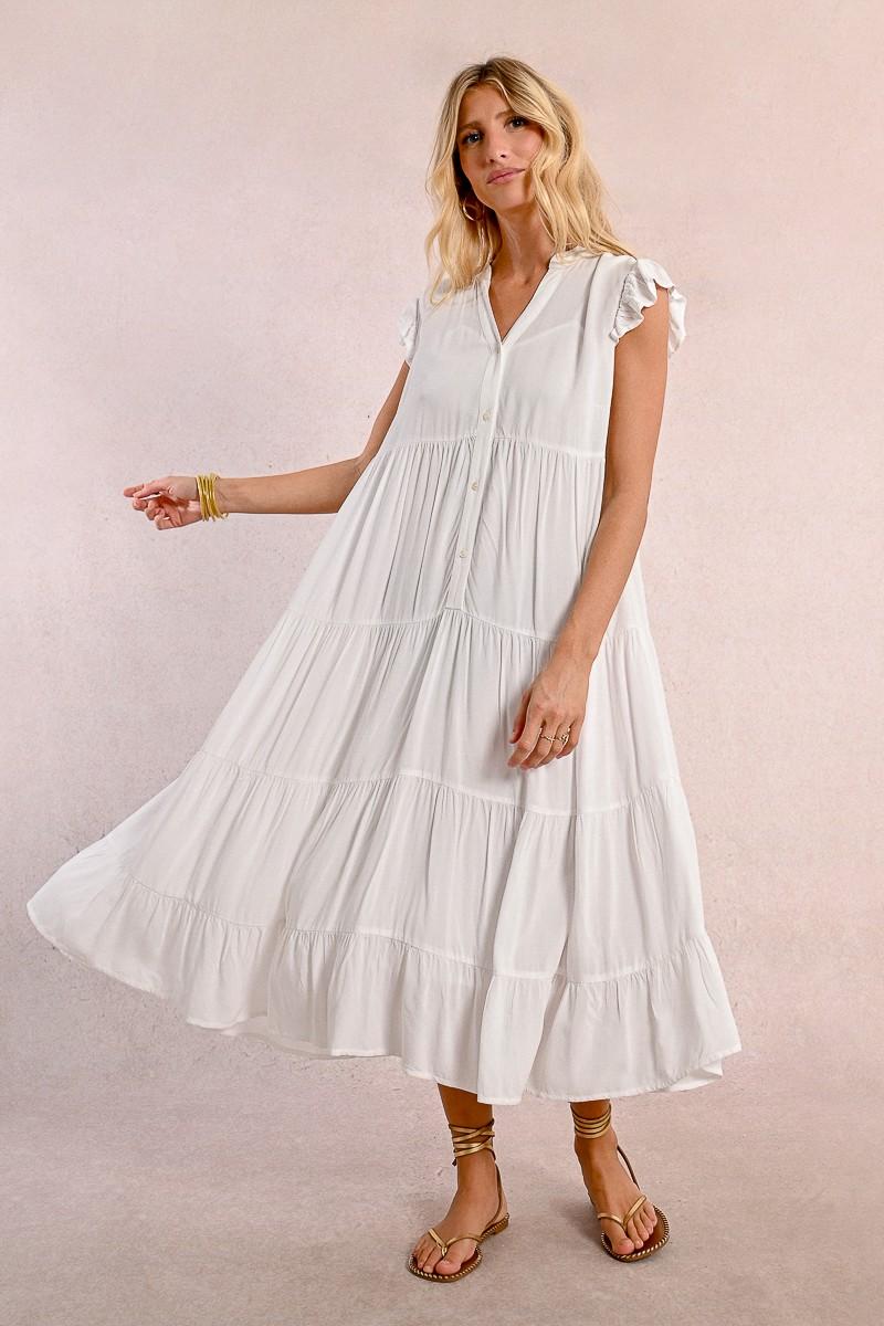 molly bracken Robe longue à multi-volants