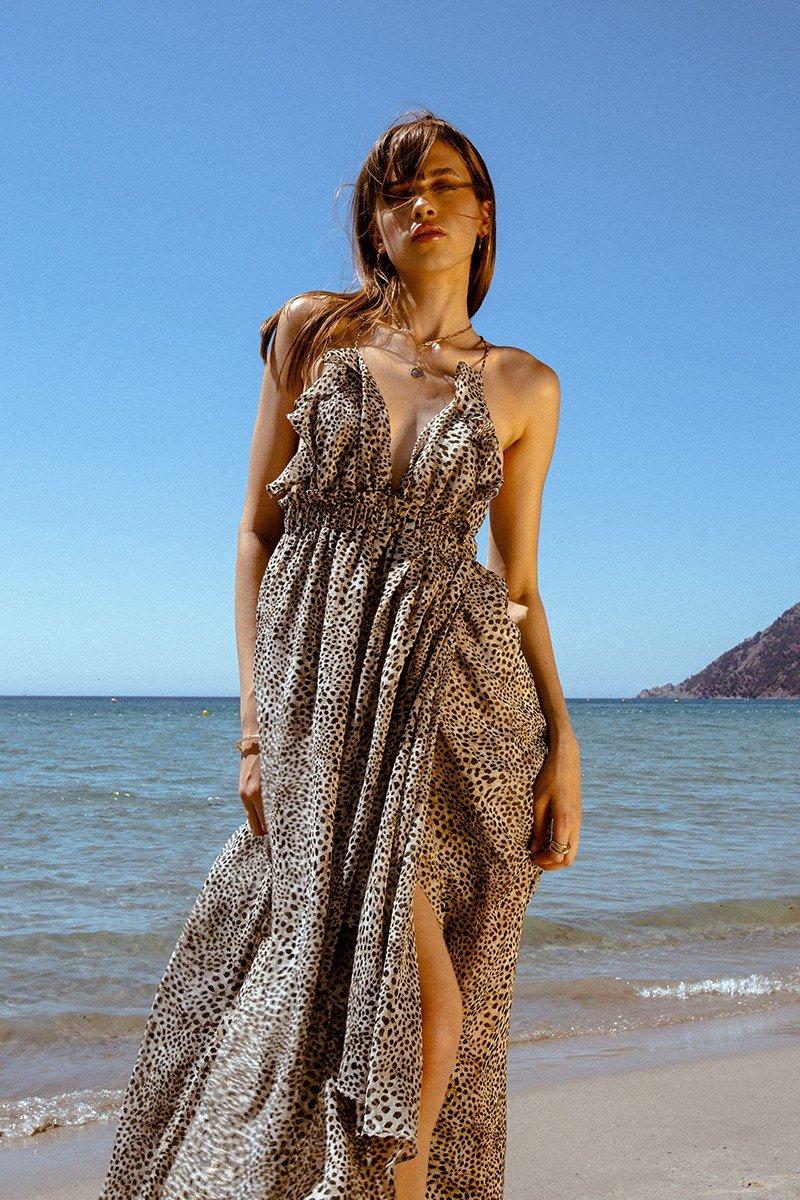 molly bracken Robe longue asymétrique