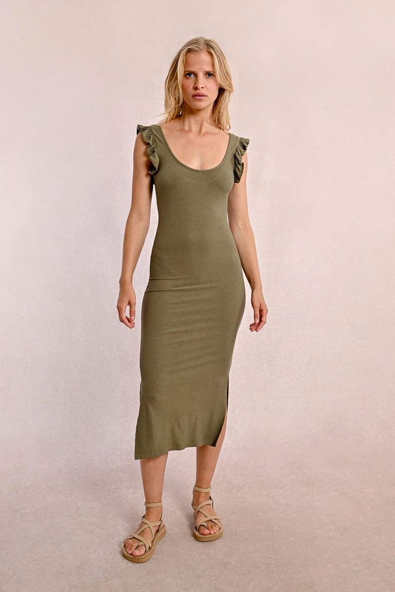 molly bracken Robe longue côtelée