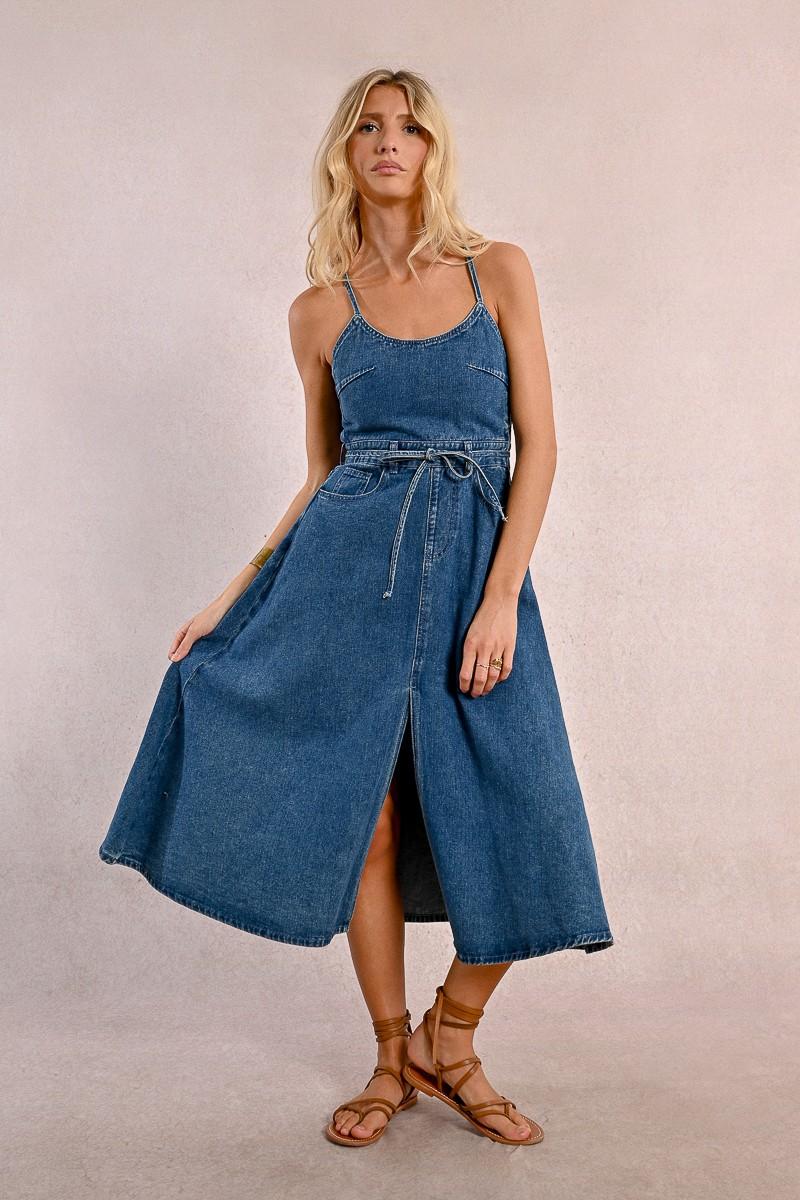 Molly Bracken Robe Longue En Jean