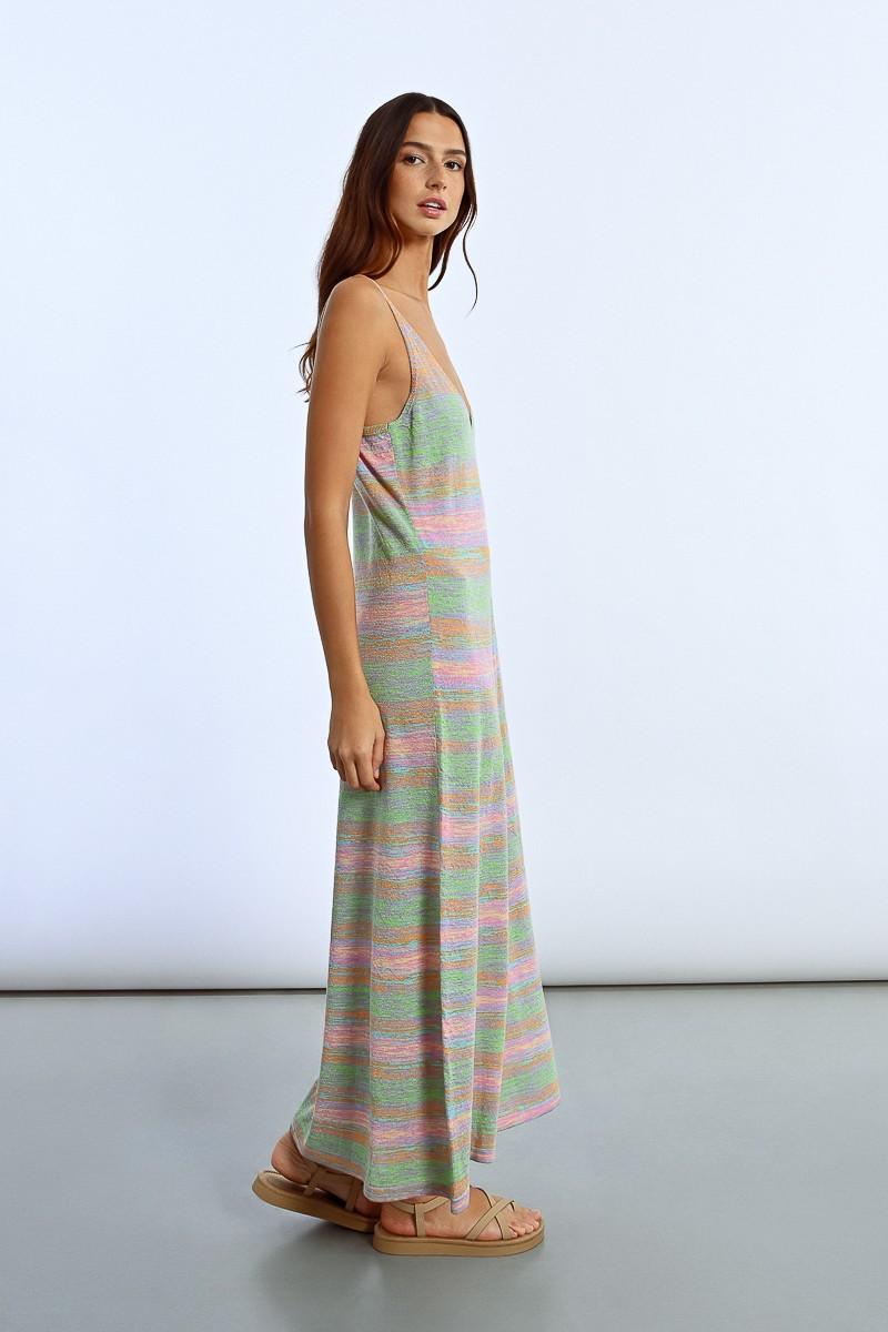 Molly Bracken Robe Longue En Maille Rayée