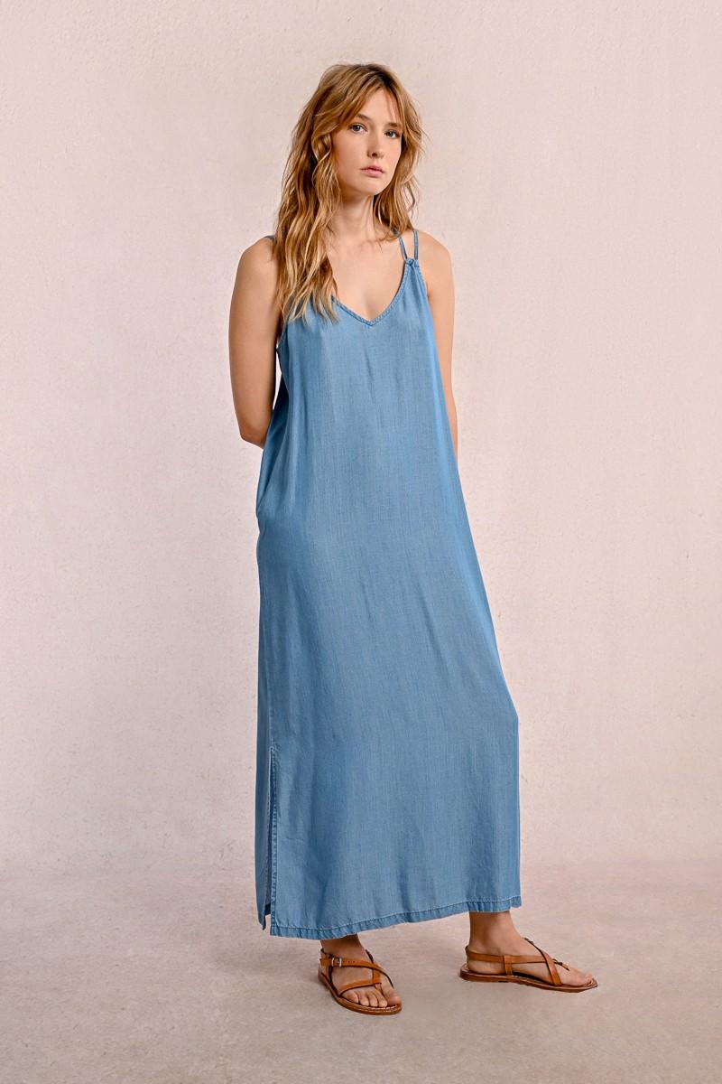 Molly Bracken Robe Longue Et Droite En Tencel