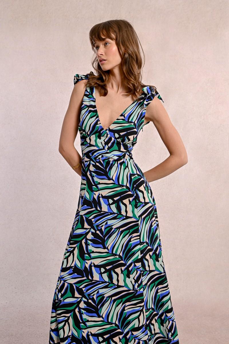 Molly Bracken Robe Longue Et Fluide à Imprimé