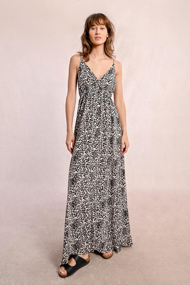 Molly Bracken Robe Longue Imprimée Léopard