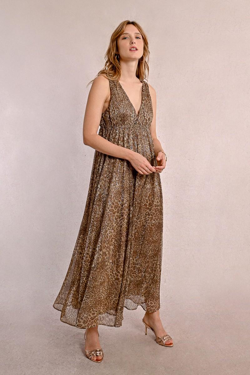 molly bracken Robe longue léopard