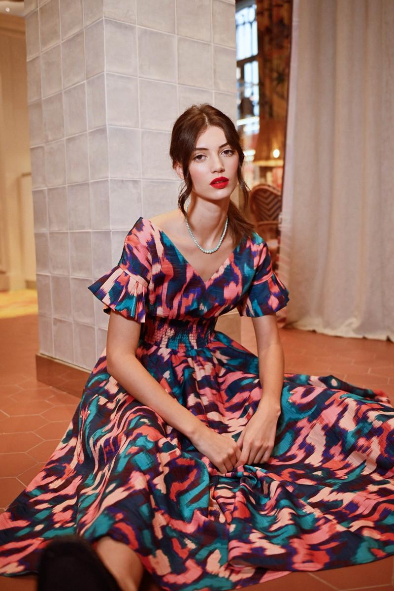 Molly Bracken Robe Longue Multiple Volants