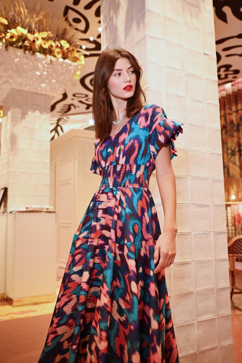 Molly Bracken Robe Longue Multiple Volants