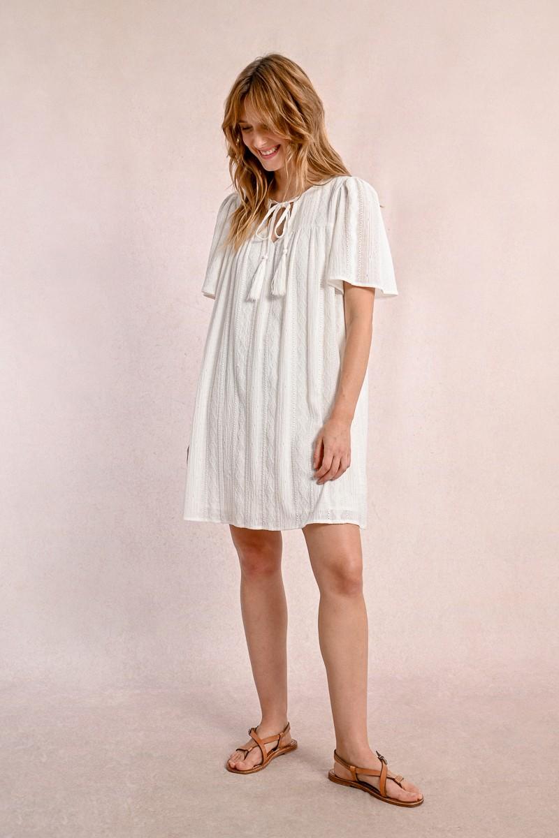 Molly Bracken Robe Mi-longue à Broderies Anglaises