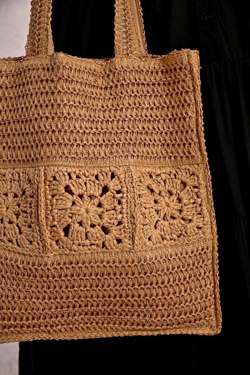 Molly Bracken Sac Cabas En Paille Ajouré