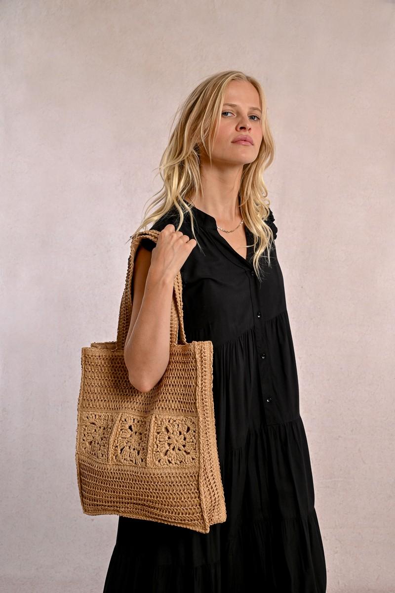 Molly Bracken Sac Cabas En Paille Ajouré