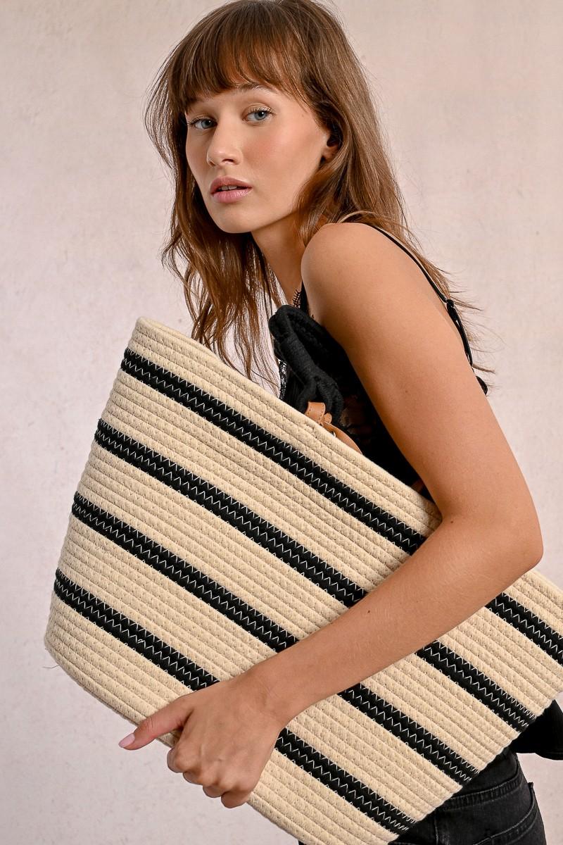 molly bracken Sac panier rayé