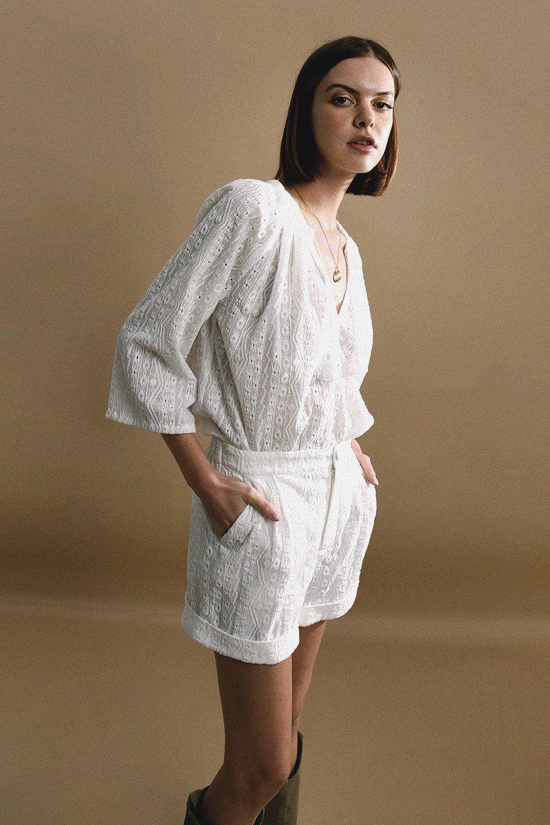 molly bracken Short dentelle taille haute