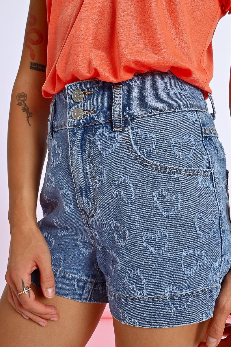Molly Bracken Short En Jean à Strass