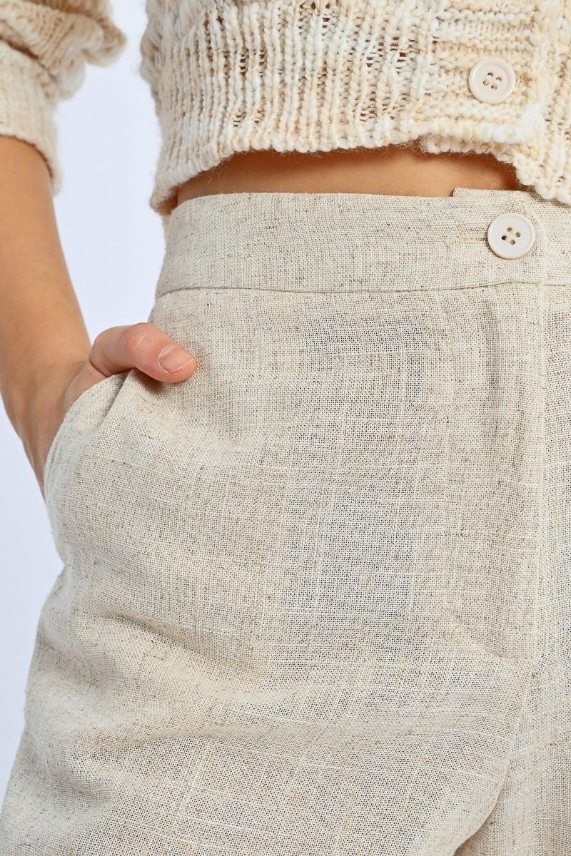 Molly Bracken Short En Lin Taille Haute