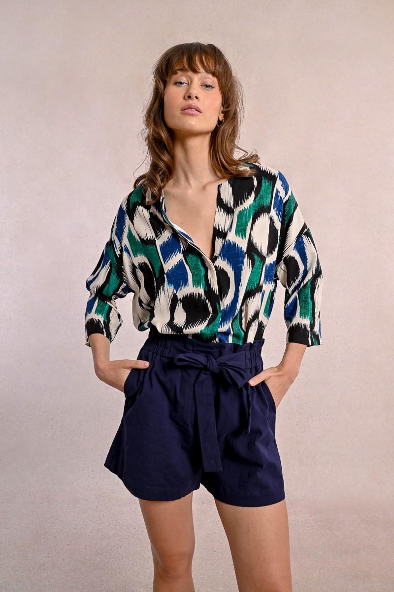 molly bracken Short fluide ceinturé