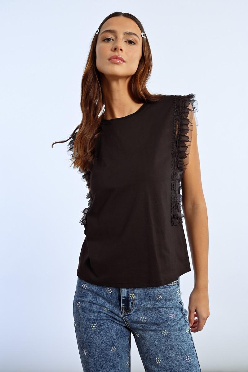 molly bracken T-shirt à dentelle