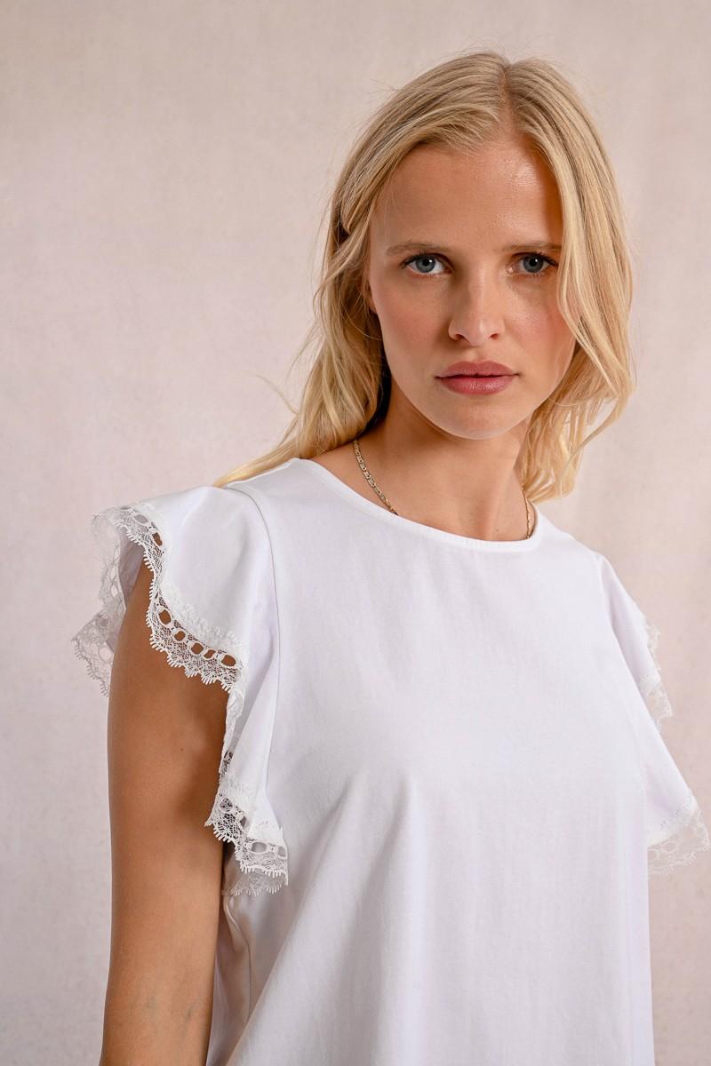 molly bracken T-shirt à manches volantées